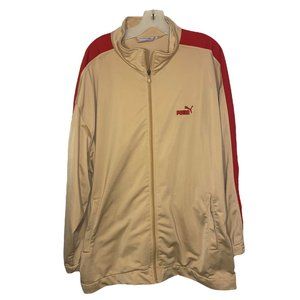 Puma Lux Woven Full Zip T7 Track Jacket Mens XXL; Gold/Red